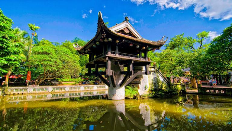 One pillar pagoda, built in 1049, symbolizes purity and has become a symbol of Hanoi.