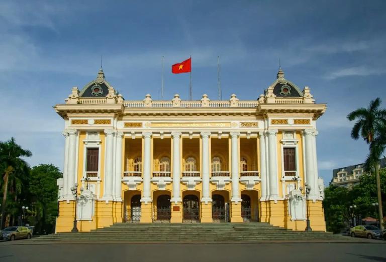 Hanoi Opera House, an architectural masterpiece reminiscent of Parisian design.