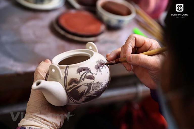 The final step in pottery-making is often the addition of decorative elements.