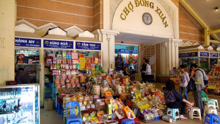 At Dong Xuan Market, you'll find stalls brimming with an array of spices, herbs