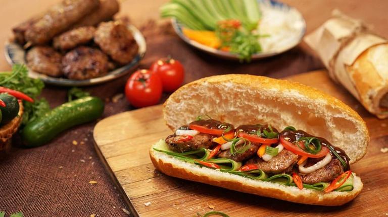 Hanoi Bread is a fusion of French bread and Vietnamese fillings.