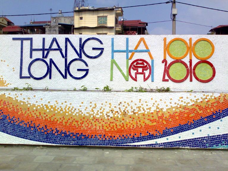 Hanoi Ceramic Mosaic Mural was completed in 2010 to commemorate the 1000th anniversary of Thang Long