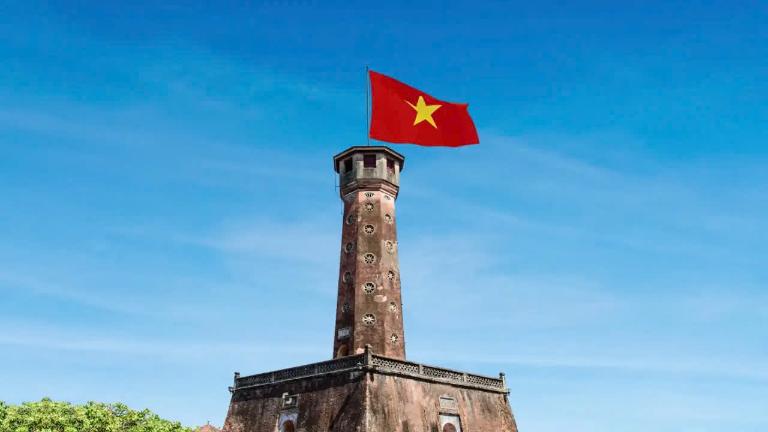 The Hanoi Flag Tower stands tall as a testament to Vietnam's struggle for independence