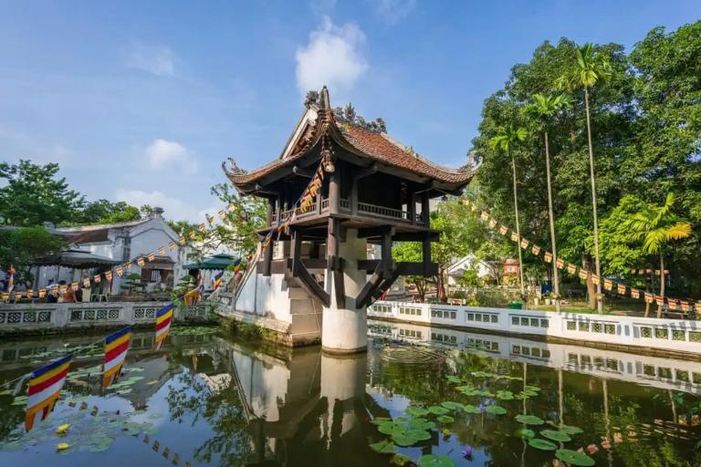 The design of The One Pillar Pagoda is a striking representation of traditional Vietnamese architecture