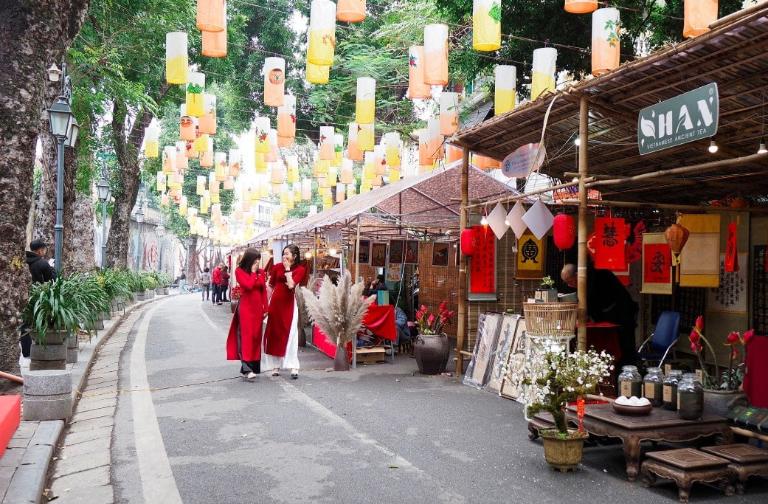 The street is lined with charming boutique shops and galleries