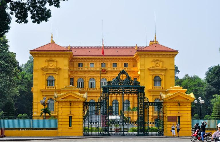 The French colonial influence is evident throughout the palace, from its layout and materials to its interior decor