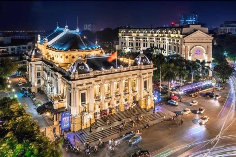 The Hanoi Opera House stands as an elegant testament to Vietnam's colonial past and its enduring charm.