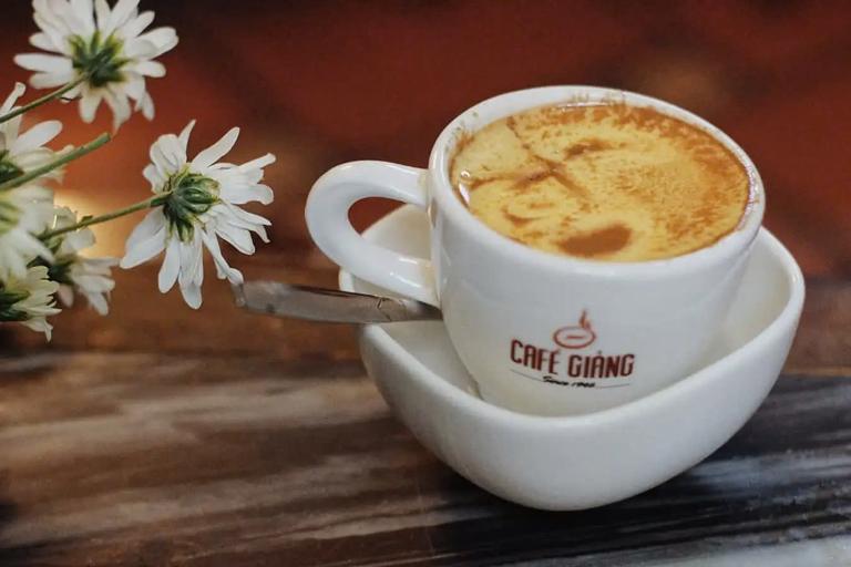 Making egg coffee at Cafe Giang is an artistic medium handed down through the years.