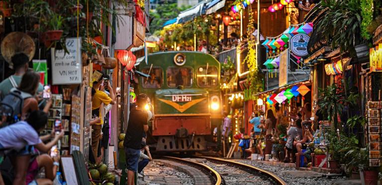 Cafe Hanoi Train Street, an enchanting spot that perfectly encapsulates the vibrancy of Hanoi's culture