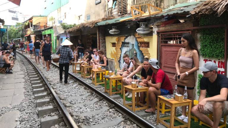 Cafe Hanoi Train Street has a vibrant and welcoming atmosphere