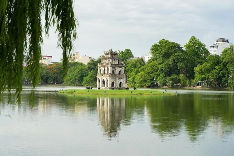 Hoan Kiem Lake is one of Hanoi’s most famous landmarks. 