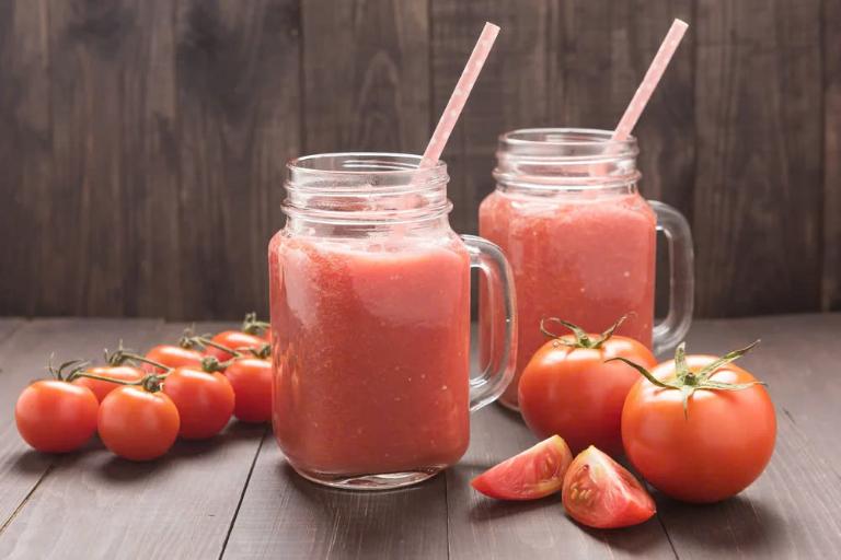 The tomato smoothie is a refreshing, low-calorie drink