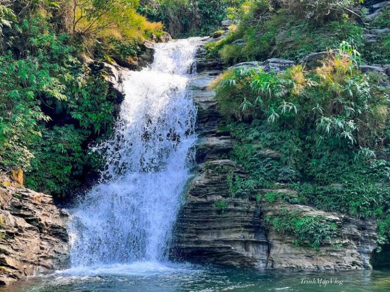 Du Gia Waterfall captivates with its stunning cascades and serene pools. 