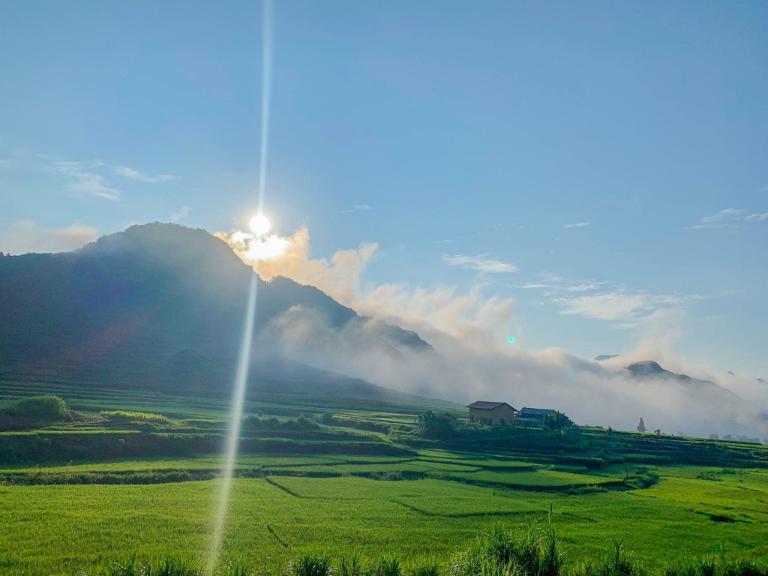 Nam Dam Village offers stunning visuals with rustic homes and rice terraces.