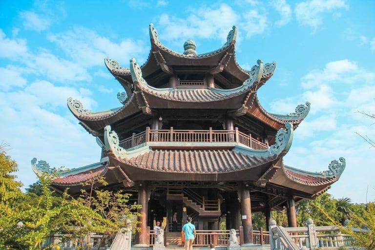 The 36-ton bronze bell in an octagonal tower resonates across the site.