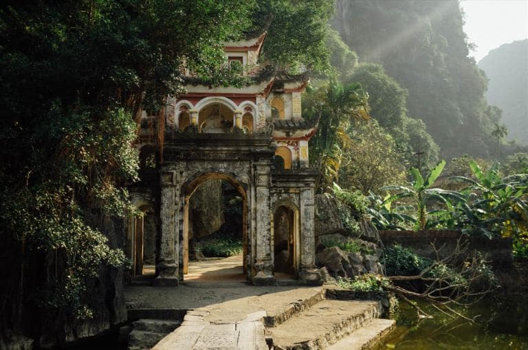 Tam Quan Gate symbolizes a tranquil journey into Bich Dong’s spiritual world.