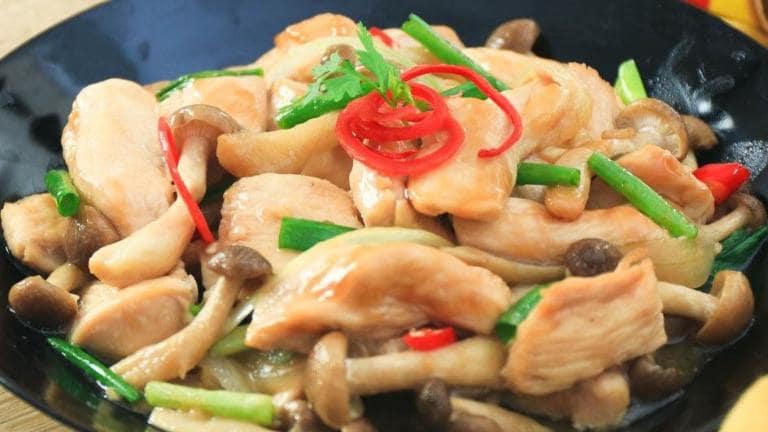 Sapa’s wild mushrooms elevate the black chicken, honoring the region’s natural bounty.