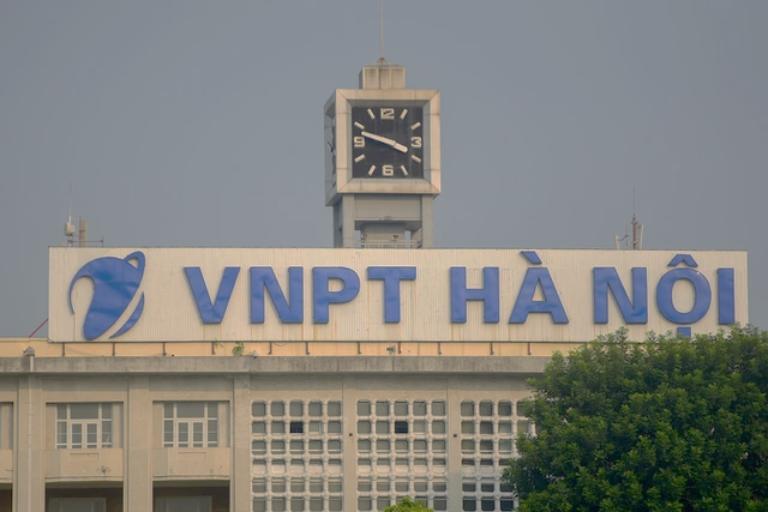 The clock tower atop the Hanoi Office Post building, with four identical faces, has stood for over 40 years.