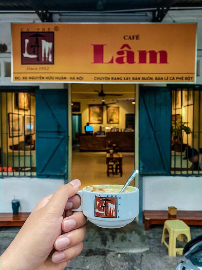 Lam Cafe on Nguyen Huu Huan street is famous for its iconic egg coffee.