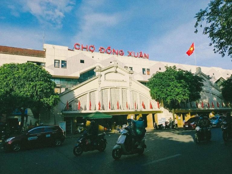 Dong Xuan Market in Hanoi offers a vibrant shopping experience.