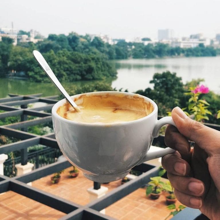 Hanoi's lakeside cafés serve a variety of drinks, from egg coffee to coconut coffee and "bac xiu".