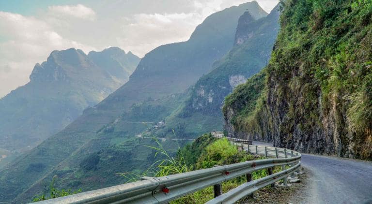 Happiness Road is a scenic route in Ha Giang, winding through Vietnam's northernmost mountains and valleys.