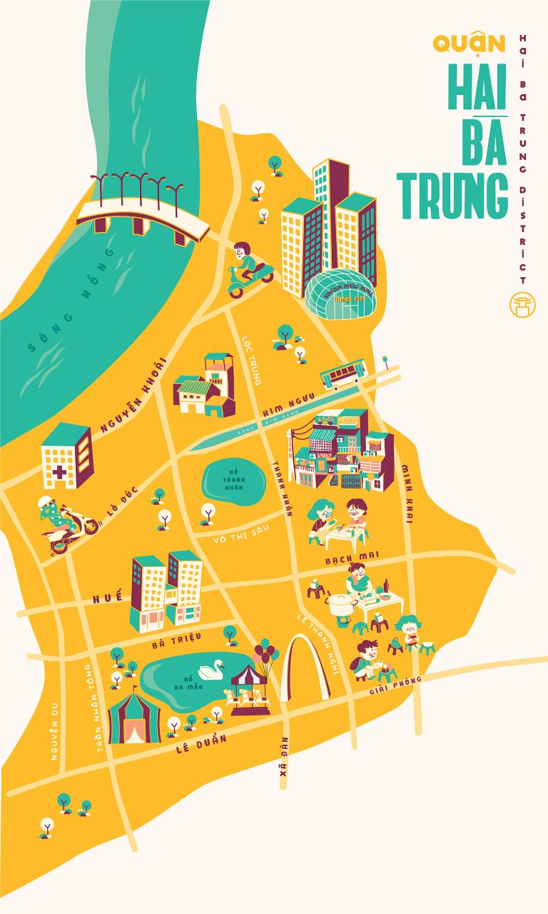 Hai Ba Trung District boasts 3 bustling commercial hubs and vibrant residential areas.