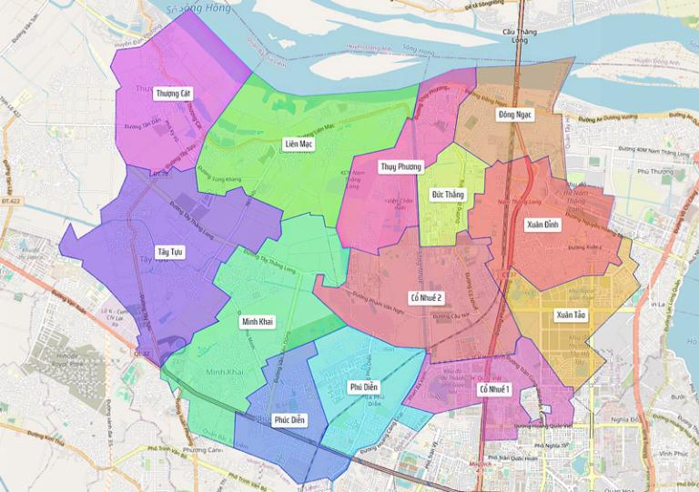 Bac Tu Liem District spans 43.35 km², combining agriculture and advancing infrastructure.