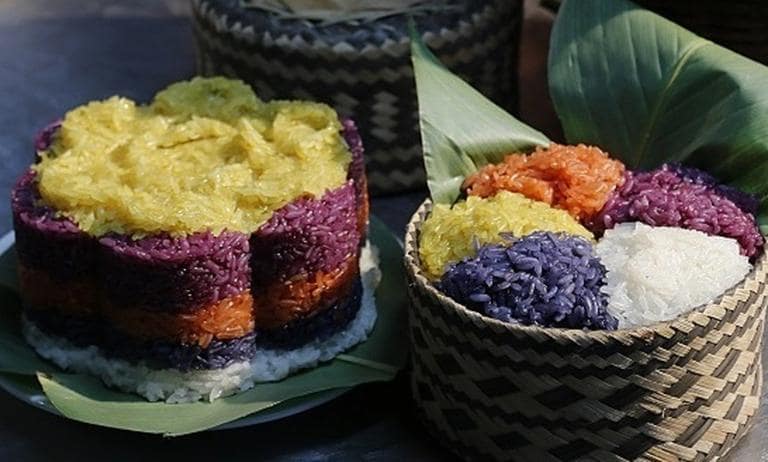 Sapa’s seven-color sticky rice is a festive dish made with natural dyes from local plants.