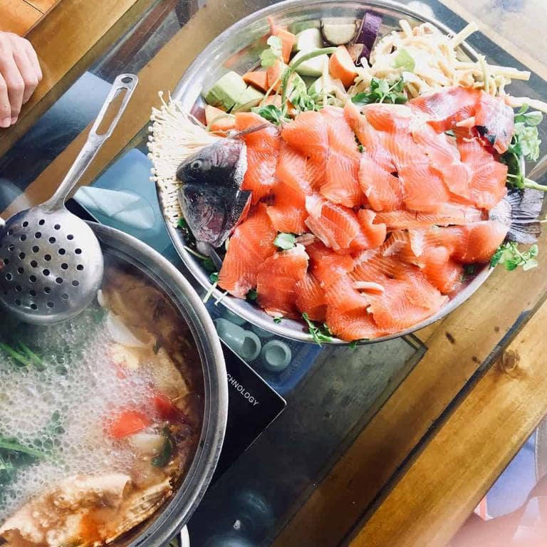 Enjoy fresh salmon in a picturesque setting at Sapa Sang Meo Restaurant, a top choice for locals and tourists