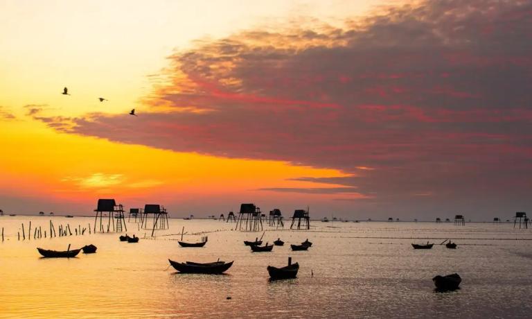 Dong Chau Beach is famous for its enchanting sunset views, offering a magical experience for visitors.