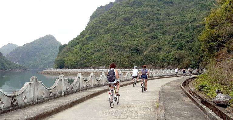 Cycling in Halong Bay