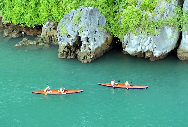 Kayaking in Halong Bay