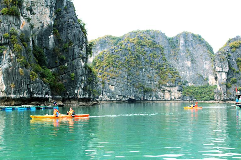 Kayaking in Halong Bay