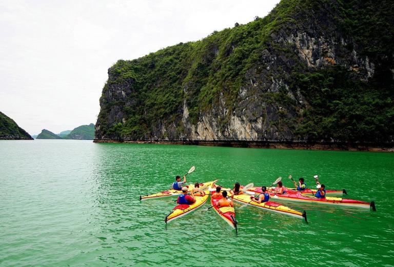 Kayaking in Halong Bay