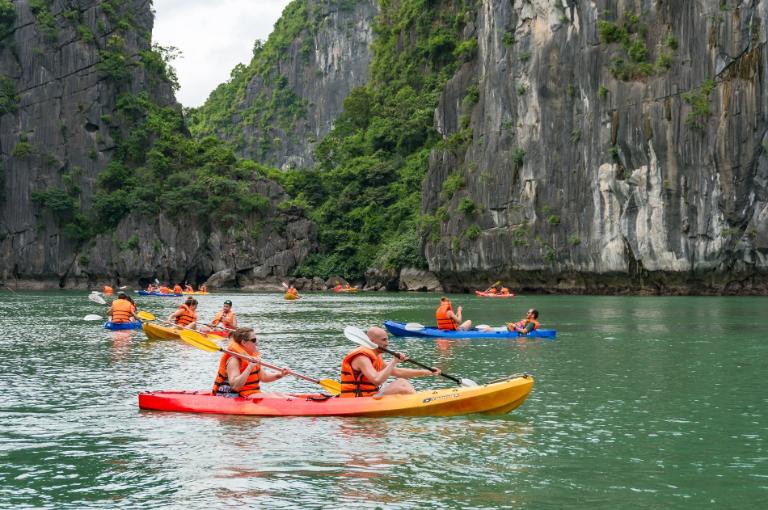 Kayaking in Halong Bay