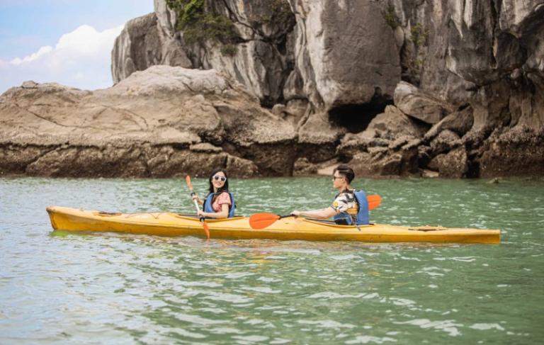 Kayaking in Halong Bay