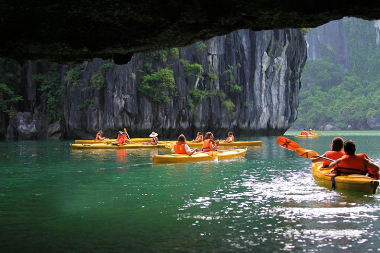 Kayaking in Halong Bay