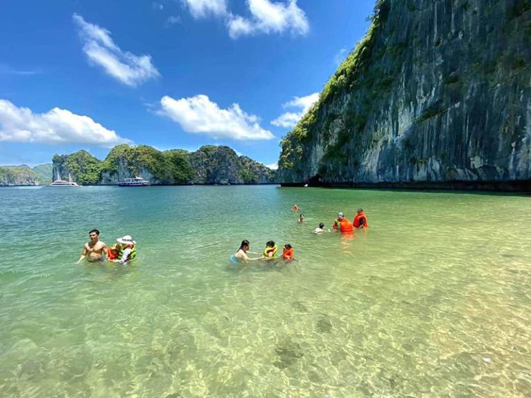 Swimming in Halong Bay