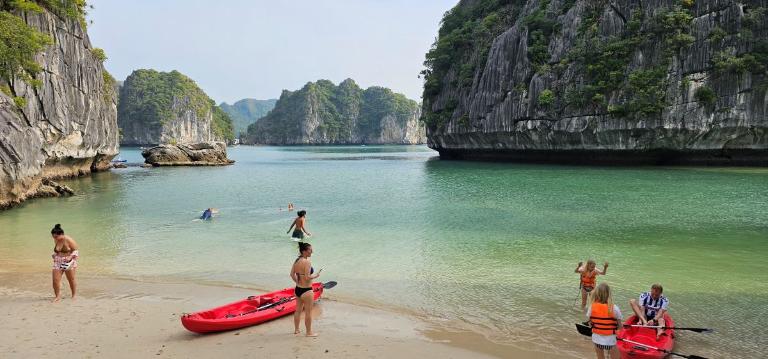 Swimming in Halong Bay