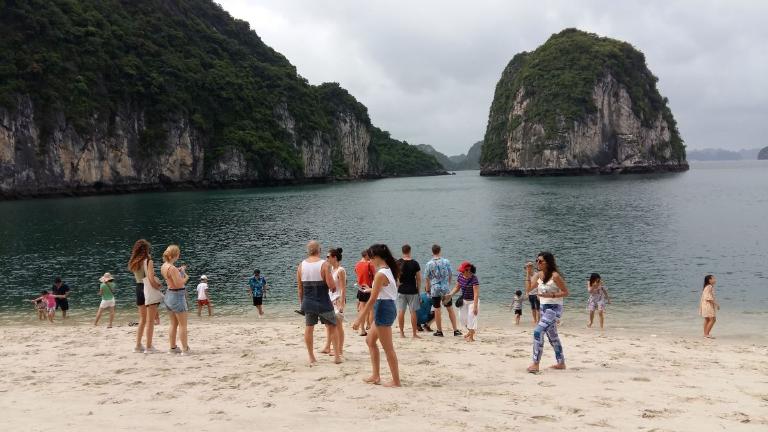 Swimming in Halong Bay