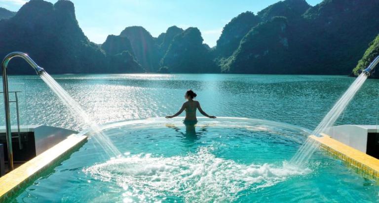 Swimming in Halong Bay