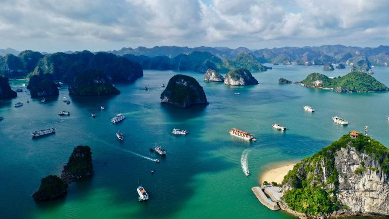 Swimming in Halong Bay