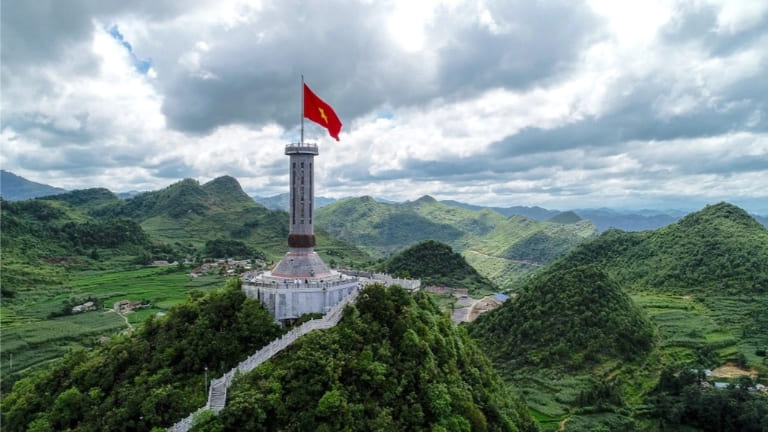 Lung Cu Flag Tower marks the northernmost point of Vietnam, rich with national pride.