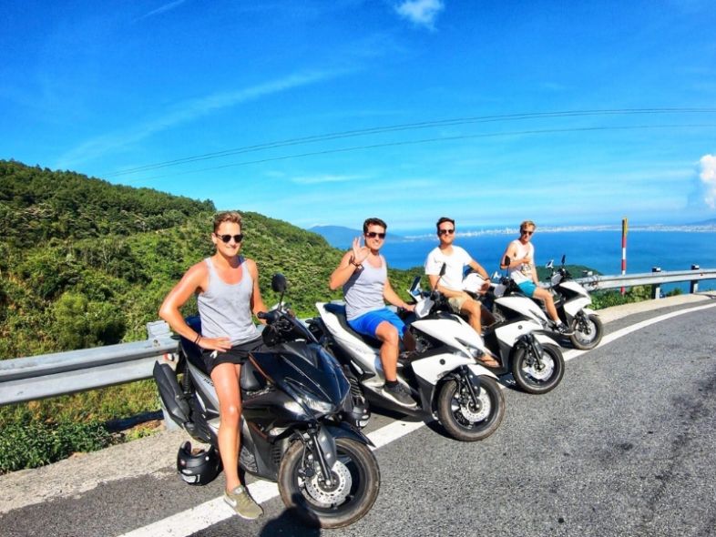 Motorbikes available for rent in Nha Trang, Vietnam, ready for tourists to explore the city and nearby beaches